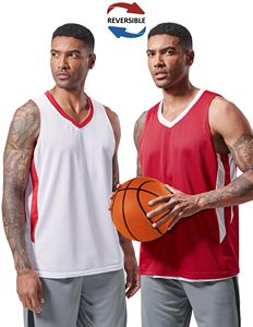 Camiseta de Baloncesto Reversible de Color Liso Simple y Transpirable, Talla Grande, 100% Poliéster, Unisex, al por Mayor - Product Image 2