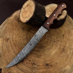 Couteau à filet de cuisine en acier Damas fait à la main avec manche en bois et couvercle de haute qualité pour couper les légumes - Product Image 4