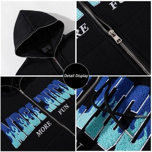 Fabricant Logo personnalisé Haute qualité Impression 3d Puff Sweats à capuche unisexe avec fermeture éclair complète doublée de satin de soie Imprimé 3D Hoodie Puff - Product Image 5