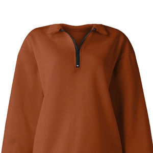 Sudaderas con Capucha de Algodón para Mujer, Alta Demanda, Logotipo Personalizado de Fábrica, Sudaderas con Media Cremallera y Cuello Alto, Lavadas y Bordadas - Product Image 6