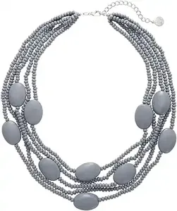 Collar de cristal de resina multicapa religioso clásico para mujer, conjunto de pulsera, Cuentas grandes, patrón de amantes de perlas, aniversarios - Product Image 4