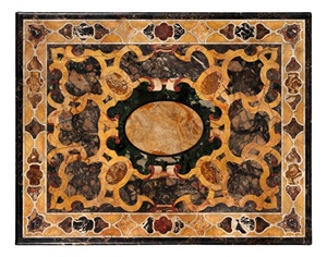 Mesa de Comedor de Arte Pietra Dura, Diseño de Lujo, Juego de Piedra con Incrustaciones de Mármol Tradicional para Apartamentos, Hoteles/Villas, Elegante y Contemporáneo - Product Image 1