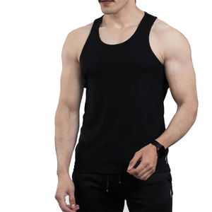Débardeurs élégants pour hommes débardeurs en coton et polyester mélangés coutures durables sans manches vêtements d'été pour la salle de sport décontractée ou les débardeurs unis en plein air - Product Image 5
