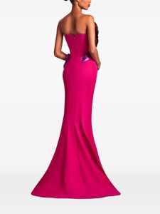 Vestido de Fiesta de Noche, Alta Calidad, Sin Mangas, con Cuentas, Lentejuelas, Bordado Floral, Escote Largo Descubierto, Línea A - Product Image 6