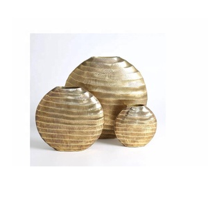 Hammered Pattern Aluminium <b>Vase</b> in Gold Finish Metal Model Table <b>Vase</b> Handmade Decorative Table Flower <b>Vase</b> - Product Image 2
