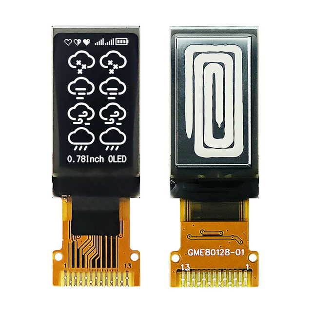 GoldenMorning GMT80128-01 80x128 White OLED Micro Display SPI SH1107 13-Pin Soldering Small Rectangular Screen