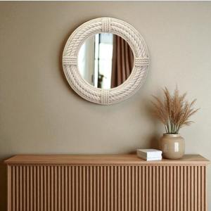 Miroirs décoratifs muraux français en résine et bois de forme arquée pour salon - Product Image 2