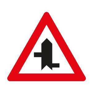 Panneau de signalisation routière réfléchissant en acier T-22D pour les intersections de routes principales/secundaires, signalisation d'avertissement de sécurité pour utilisation sur route - Product Image 1