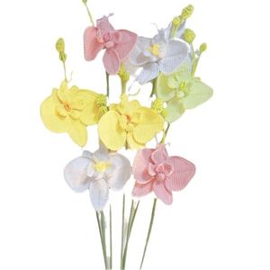 Fleur artificielle Phalaenopsis au crochet, tissée à la main, bouquet DIY fini, fleur éternelle, cadeau de vacances, modèle - Product Image 5