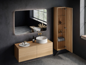 Meuble-lavabo mural flottant de luxe en contreplaqué RTA au design moderne personnalisé JY Project pour salles de bain, fabriqué au Vietnam - Product Image 2