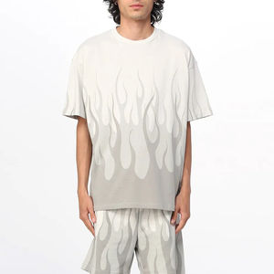 Conjunto de Camiseta y Pantalones Cortos de Verano para Hombre al por Mayor, Estilo Urbano, Transpirable, de Algodón, Diseño OEM, Estampado Personalizado - Product Image 2