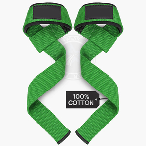 Correas de gimnasio de entrenamiento de levantamiento de pesas/muñequeras de barra de mano pesado 100% algodón gimnasio apto para todos los tamaños Culturismo - Product Image 4