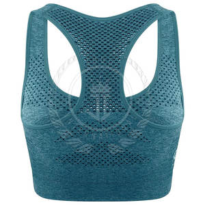 Soutien-gorge de sport respirant à maintien élevé pour femmes professionnelles avec logo frontal en spandex/polyester pour le yoga - Product Image 3