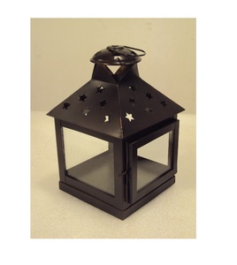 Modern Look Handmade Blue <b>Mini</b> Size Black Metal Decorative Iron <b>Lantern</b> for Indoor and Outdoor Home Living Room Decoration - Product Image 1