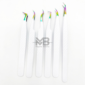 Pince à épiler en acier inoxydable personnalisée avec logo, antistatique, outil de précision pour extensions de cils en volume – Vente en gros - Product Image 6