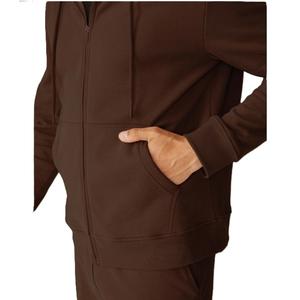 Sweat-shirt à capuche zippé intégral 100 % coton uni pour homme, écologique, 240 g, fabriqué au Bangladesh, décontracté, grande taille, pour l'hiver, respirant et anti-humidité - Product Image 5