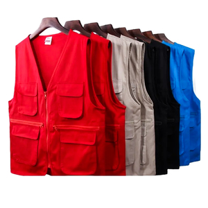 Chaqueta de sarga de algodón en forma de V con cierre de cremallera completa, chaqueta de trabajo de tiro con múltiples bolsillos, chaqueta de trabajo de construcción de almacén transpirable, - Product Image 4