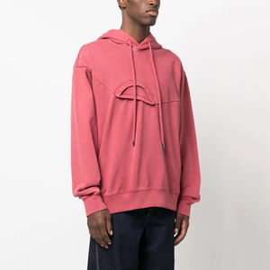 Sweat à capuche pour homme en coton surdimensionné à épaules tombantes avec logo brodé, confortable, style streetwear, avec strass, personnalisable OEM - Product Image 6