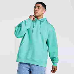 Sudadera con capucha de bolsillo con serigrafía sólida de algodón 100% de alta calidad, sudadera de Hip Hop térmica de invierno Unisex de gran tamaño a la moda - Product Image 4