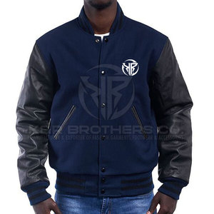 Veste universitaire élégante pour hommes Blouson aviateur à manches en cuir pour l'école et le collège Vêtements d'équipe et mode de rue - Product Image 1