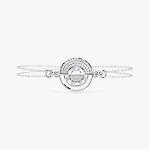 Brazalete de Oro Blanco de 18k con Diamantes, Estilo Redondo, Última Tendencia en Pulseras para Mujer, Regalo 2025 - Product Image 3