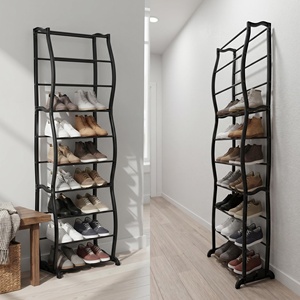 Zapatero Moderno de Acero al Carbono con 5+ Niveles, Almacenamiento que Ahorra Espacio para Entrada, Capacidad para 20-25 Pares, Tipo Vertical, 47x16x128 cm, Negro - Product Image 6