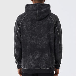 Vintage Distressed Acid Washed <b>Hoodies</b> Cotton Oversized Streetwear Digital Printing Embroidered Men <b>Hoodies</b> - Product Image 4