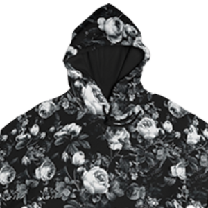 Noir imprimé fleuri à capuche hommes femmes élégant 3D imprimé à capuche décontracté mode à capuche Streetwear pull haut flambant neuf modes - Product Image 4