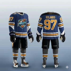 Maillots de hockey sur glace sublimés personnalisés, légers, 100% polyester, bâtons, équipe des États-Unis/ uniformes, séchage rapide, respirant - Product Image 1