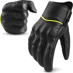 Guantes de Motocicleta Personalizados de Cuero Genuino para Hombre, Guantes de Verano Transpirables y Resistentes al Viento, con Pantalla Táctil, Casuales para Exteriores - Product Image 5