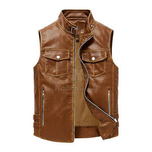 Hot Selling New <b>Fashion</b> <b>Men's</b> Leather <b>Vest</b> Jacket Breathable Winter Clothing - Product Image 2