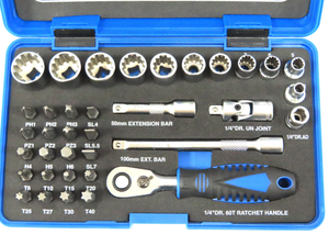 36pcs 1/4 'Drive 60T Spline Socket Wrench and Bit Kit avec Case Combination Tool OEM Personnalisable - Product Image 2
