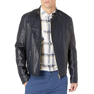 Chaqueta Bomber de cuero de invierno para hombre Varsity Casual Streetwear al aire libre motocicleta impermeable a prueba de viento soporte frontal cálido elegante - Product Image 5