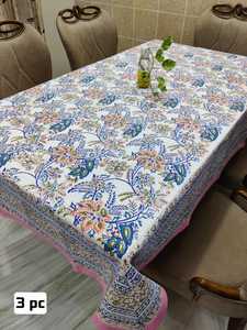 Bloc de main floral traditionnel imprimé 100% coton écologique Design artisanal nappe lavable élégante couverture artisanale - Product Image 5