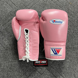 Wholesa;e Customized Pink Winning <b>Lace</b>-up Boxing <b>Gloves</b> Made Genuine LeatherGym Wear Winning Competition Kick Boxing <b>Gloves</b> - Product Image 4