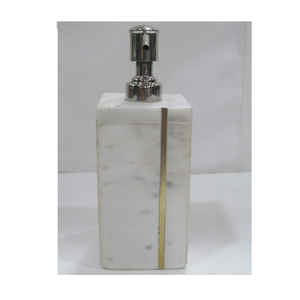 Distributeur de savon en pierre naturelle marbrée, savon à main rechargeable, pompe à lotion, comptoir durable, salle de bain et cuisine - Product Image 3