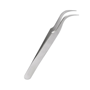 Pinzas de ojo de acero inoxidable para pestañas personalizadas privadas rectas recubiertas de color, herramienta de agarre, extensión de grado, punta de pestañas, pinzas de volumen - Product Image 1