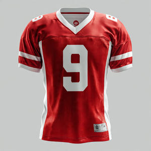 Maillots de football américain 100% polyester Col en V Maillot de football unisexe Manches courtes Maillots de football américain - Product Image 4