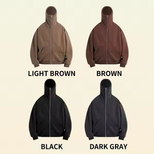 Sweat à capuche pour homme avec masque de ninja personnalisé par le vendeur RTS, coton lourd, patchwork, double capuche, fermeture éclair, cagoule, lavage à l'acide - Product Image 6