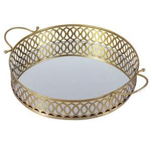 Plateau miroir rectangulaire en métal doré de luxe moderne, plateau de vanité décoratif en verre pour parfums et bijoux, organisateur, vente en gros LuxuryTray - Product Image 3