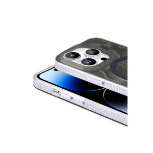 Coque en silicone motif peint violet compatible MagSafe pour iPhone 14 Pro Max 14 Plus - Givré électroplaqué spécial - Product Image 3