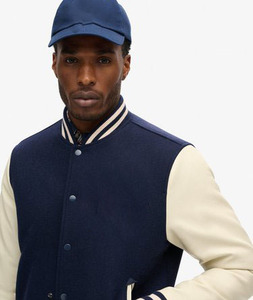 Custom High Quality <b>Suede</b> Fashion Varsity <b>Jacket</b> For Men College Letterman Baseball <b>Bomber</b> Down Collar Ribbed Cuffs - Product Image 4