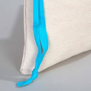 Turquoise <b>Drawstring</b> Fabric <b>Pouch</b> 6 W X 8 H Organic Cotton Bag with Custom Logo Print for Promotion or Packing - Product Image 6