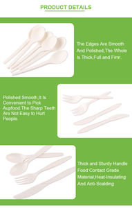 Juego de Cubiertos de Almidón de Maíz a <span class=keywords><strong>Precio</strong></span> de Fábrica, Tenedor, Cuchara y Cuchillo de Almidón de Maíz para Fiestas - Product Image 5