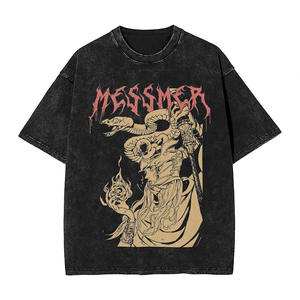 OEM 100% algodón para Puff impresión piedra ácido lavado sublimación personalizado DTG bordado Vintage lavado de gran tamaño peso pesado camiseta - Product Image 5