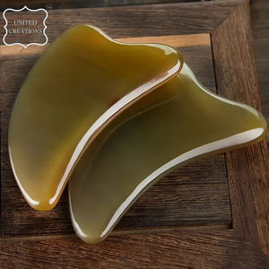 Custom Jade Facial Body Scraping <b>Massage</b> Tool brown Guasha Stone Gua Sha Board - Product Image 2