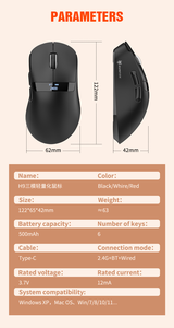 Mouse da gioco wireless Xunfox H9 PAW3311 leggero a tre modalità con display - Product Image 6