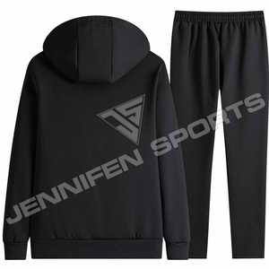 ชุดวอร์มฤดูหนาวสำหรับผู้ชาย ผ้าโพลีเอสเตอร์ 100% ระบายอากาศได้ดี หนานุ่ม ซิปหน้า พร้อมซับในขนสัตว์ พิมพ์ลายดิจิทัล แห้งเร็ว - Product Image 2