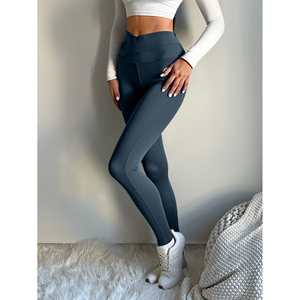 Leggings Yoga a vita alta da donna 4 vie elasticizzati Spandex/Nylon controllo della pancia e tessuto elasticizzato di dimensioni XL per palestra e Fitness - Product Image 3