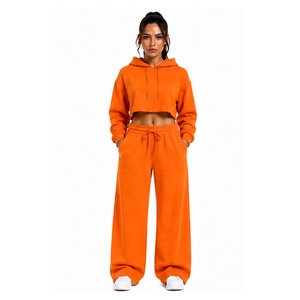 Conjunto Deportivo de Sudadera Corta con Capucha y Pantalones Jogger para Mujer, Ropa Deportiva para Correr, Entrenamiento, Gimnasio, Moda Deportiva - Product Image 1